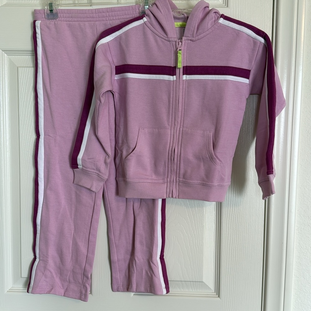 New! Ideology Big Girls Colorblocked Fleece Hoodie Fleece Sweatpants- Pink. Sz 6